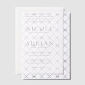 Klassieke zwarte en witte legante bruiloft vellum uitnodigingen (Offset (Uitnodiging))