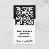 Klassieke zwarte en witte loodgietersbedrijfskaart klantenkaartje (Achterkant)