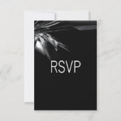 Klassieke zwarte en witte menukeuze RSVP (Achterkant)