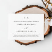 Klassieke zwarte en witte monogram bruiloft kaart