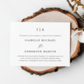 Klassieke zwarte en witte monogram bruiloft kaart