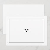 Klassieke zwarte en witte monogram notitiekaart notitiekaartje (Voorkant / Achterkant)