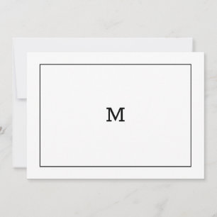 Klassieke zwarte en witte monogram notitiekaart notitiekaartje