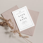 Klassieke zwarte en witte monogram save the date