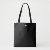 Klassieke zwarte en witte monogram tote bag (Voorkant)