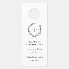 Klassieke zwarte en witte monogram Wreater Deurhanger