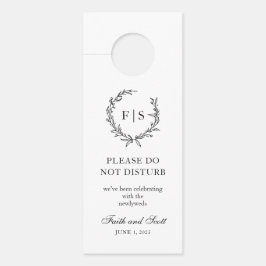 Klassieke zwarte en witte monogram Wreater Deurhanger