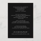 Klassieke Zwarte En Witte Pioenrozen Huwelijksdeta Informatiekaartje (Achterkant)