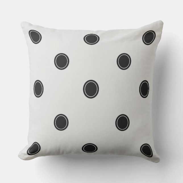 Klassieke zwarte en witte poka Dot Pillow Kussen (Voorkant)