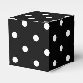 Klassieke zwarte en witte pokadots bedankdoosjes (Voorkant Zijde)