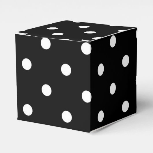 Klassieke zwarte en witte pokadots bedankdoosjes (Voorkant Zijde)