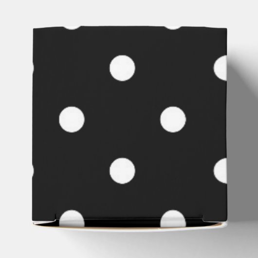 Klassieke zwarte en witte pokadots bedankdoosjes (Bovenkant)
