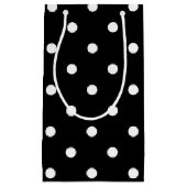 Klassieke zwarte en witte pokadots klein cadeauzakje (Voorkant)