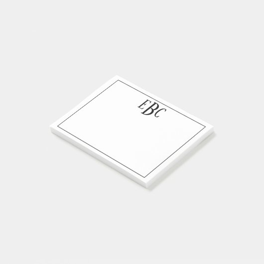 Klassieke zwarte en witte post post-it® notes (Schuin)