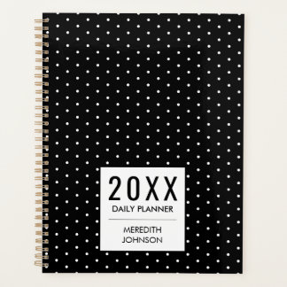Klassieke Zwarte En Witte Stippen Dagelijks Planner