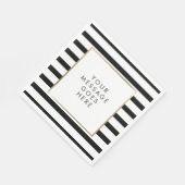 Klassieke zwarte en witte streep servet (Hoek)