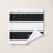 Klassieke zwarte en witte strepen bad handdoek (Wasdoekje)