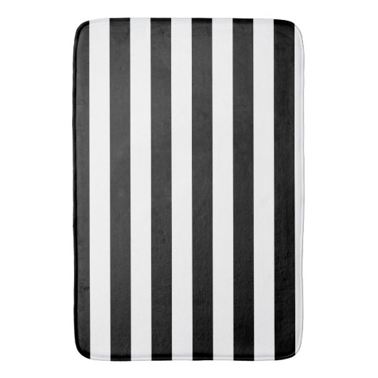  klassieke zwarte en witte strepen badmat (Voorkant Verticaal)
