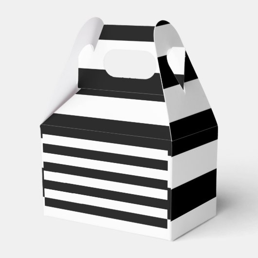 klassieke zwarte en witte strepen bedankdoosjes (Achterkant)