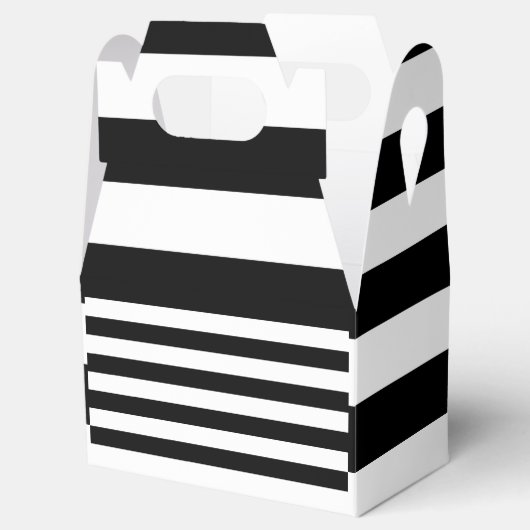klassieke zwarte en witte strepen bedankdoosjes (Geopend)