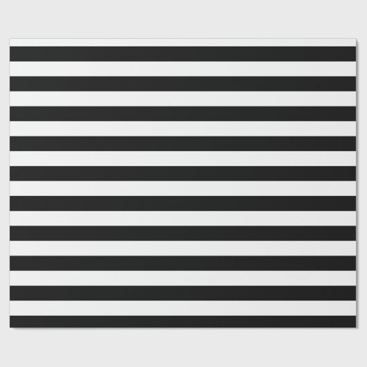 klassieke zwarte en witte strepen cadeaupapier (Vlak)