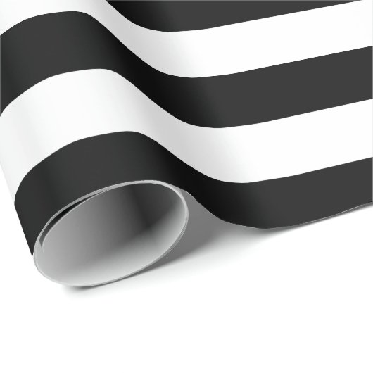 klassieke zwarte en witte strepen cadeaupapier (Rol Hoek)