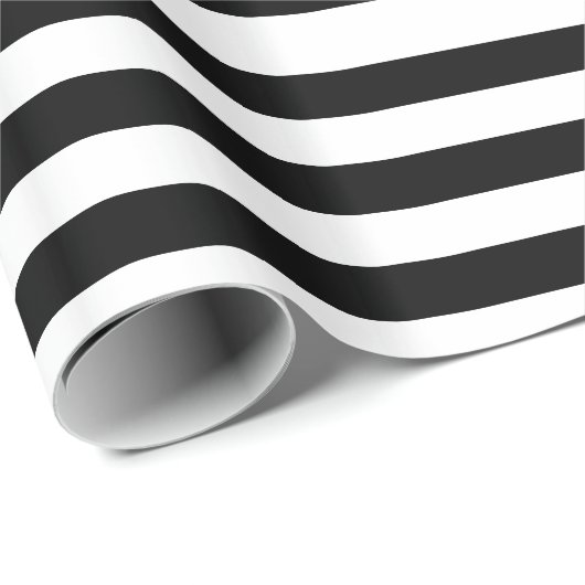 Klassieke zwarte en witte strepen cadeaupapier (Rol Hoek)