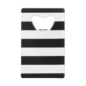 Klassieke zwarte en witte strepen creditkaart flessenopener (Achterkant)