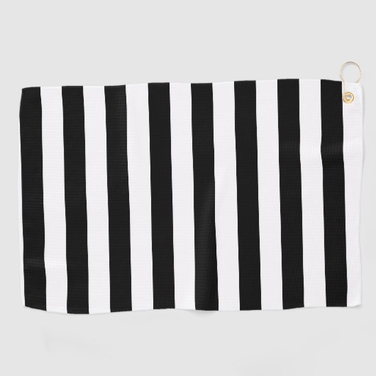  klassieke zwarte en witte strepen golfhanddoek (Horizontaal)