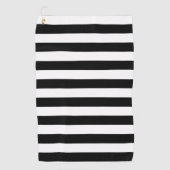  klassieke zwarte en witte strepen golfhanddoek (Voorkant)