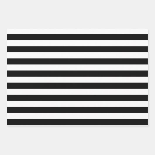  klassieke zwarte en witte strepen inpakpapier vel (Voorkant)