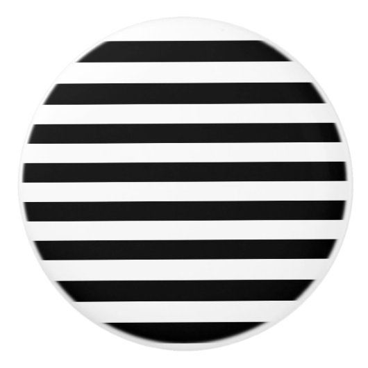  klassieke zwarte en witte strepen keramische knop (Voorkant)