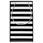  klassieke zwarte en witte strepen klein cadeauzakje (Achterkant)