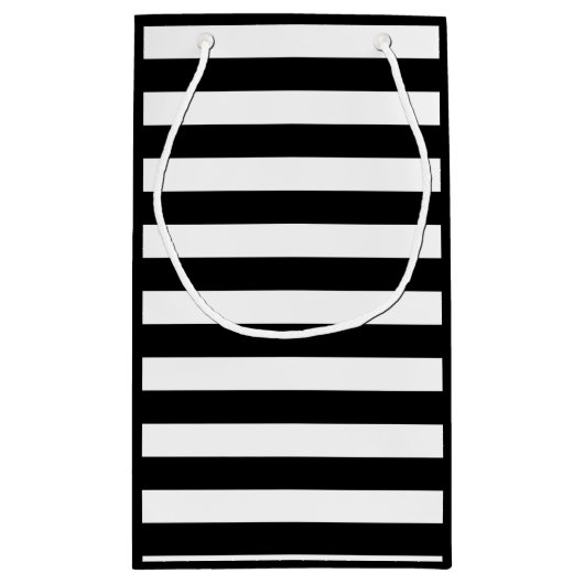  klassieke zwarte en witte strepen klein cadeauzakje (Achterkant)