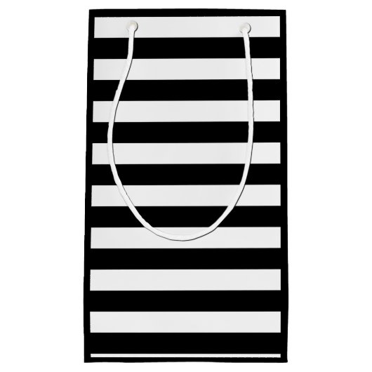  klassieke zwarte en witte strepen klein cadeauzakje (Voorkant)