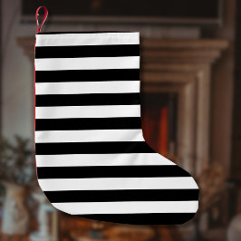  klassieke zwarte en witte strepen kleine kerstsok