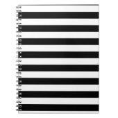  klassieke zwarte en witte strepen notitieboek (Voorkant)