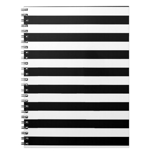 klassieke zwarte en witte strepen notitieboek (Voorkant)