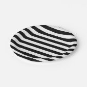 klassieke zwarte en witte strepen papieren bordje (Gekanteld)