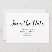 Klassieke zwarte en witte strepen save the date (Voorkant)