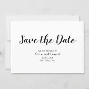 Klassieke zwarte en witte strepen save the date