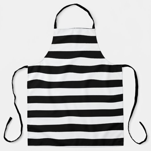 klassieke zwarte en witte strepen schort (Voorkant)