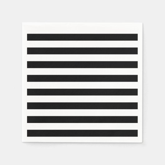  klassieke zwarte en witte strepen servet (Voorkant)