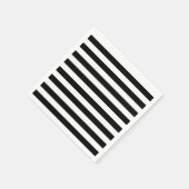  klassieke zwarte en witte strepen servet (Hoek)