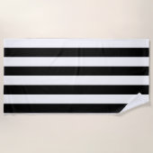klassieke zwarte en witte strepen strandlaken (Voorkant)