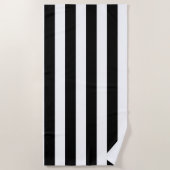 klassieke zwarte en witte strepen strandlaken (Voorkant)