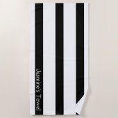 Klassieke zwarte en witte strepen strandlaken (Voorkant)