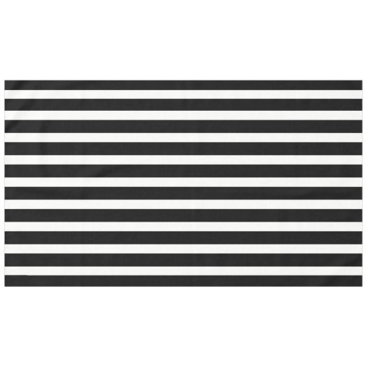 Klassieke zwarte en witte strepen tafelkleed (Voorkant (Horizontaal))