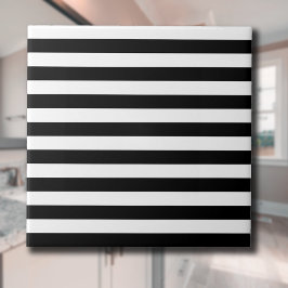 klassieke zwarte en witte strepen tegeltje
