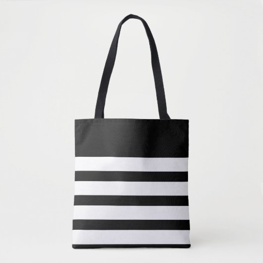 Klassieke zwarte en witte streping tote bag (Voorkant)